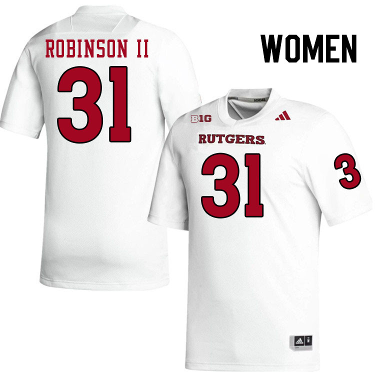 Women #31 Michael Robinson II Rutgers Scarlet Knights 2024 College Football Jerseys Stitched-White